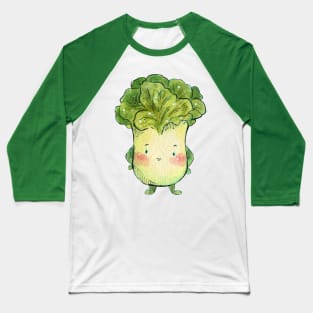 "I love Veggies" Cabbage Cute Watercolour Handmade Baseball T-Shirt